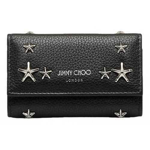 Pre-owned Jimmy Choo Leather Key Ring In Black