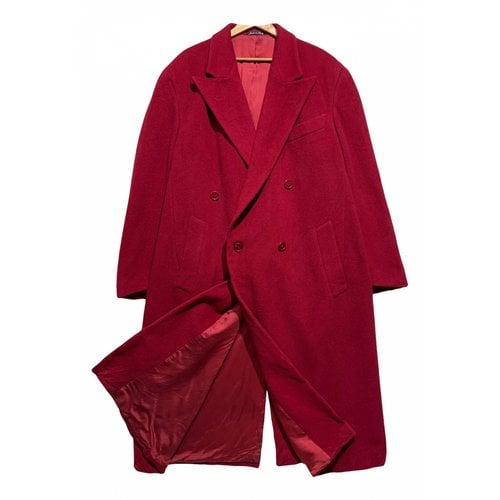 Pre-owned Emporio Armani Wool Coat In Red