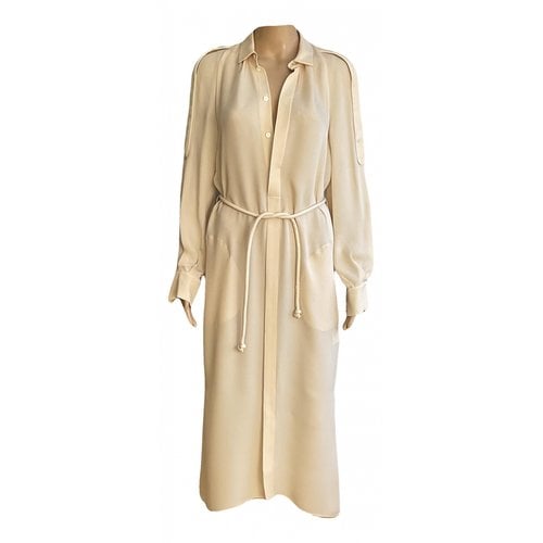 Pre-owned Roland Mouret Silk Maxi Dress In Beige