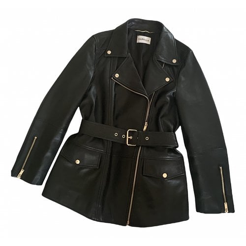 Pre-owned Marella Leather Jacket In Black