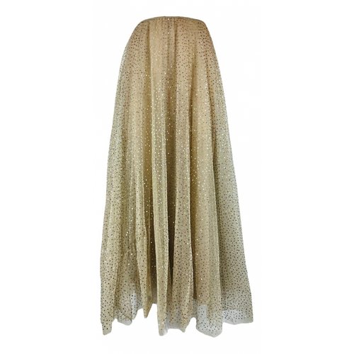 Pre-owned Dior Glitter Maxi Skirt In Gold