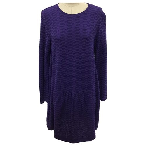 Pre-owned M Missoni Wool Mini Dress In Purple