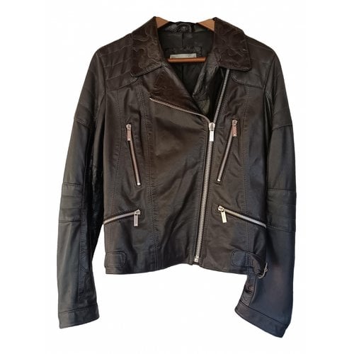 Pre-owned Tous Leather Biker Jacket In Black