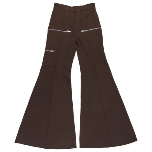 Pre-owned Chloé Wool Trousers In Brown