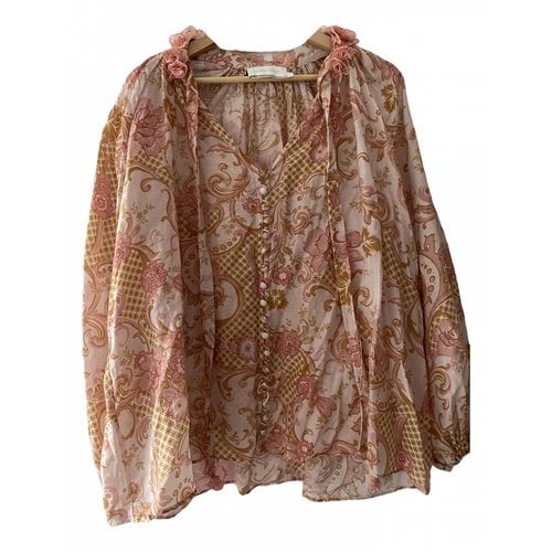 Pre-owned Zimmermann Blouse In Pink
