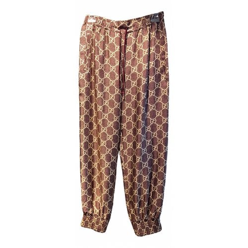 Pre-owned Gucci Silk Trousers In Red