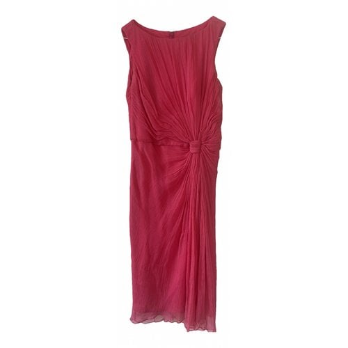 Pre-owned Tadashi Shoji Silk Mid-length Dress In Pink