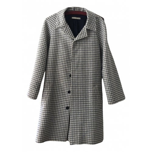 Pre-owned Balenciaga Wool Coat In White