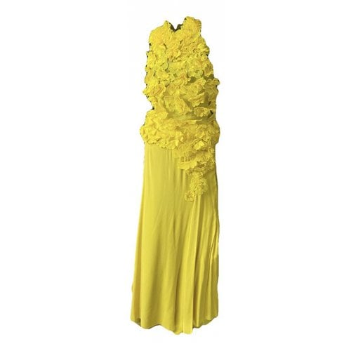 Pre-owned Nina Ricci Silk Maxi Dress In Yellow