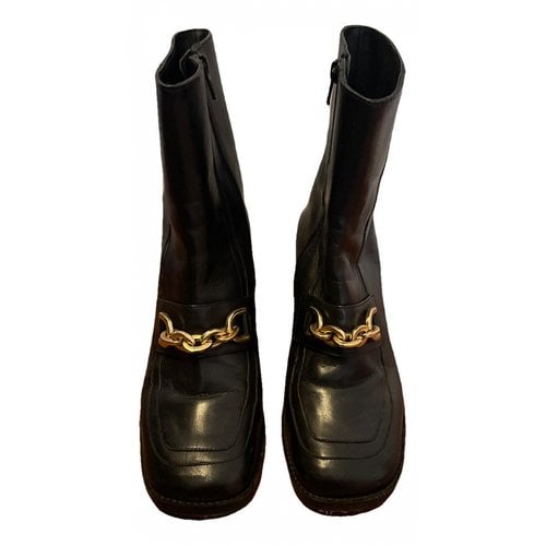 Pre-owned Claudie Pierlot Leather Boots In Black