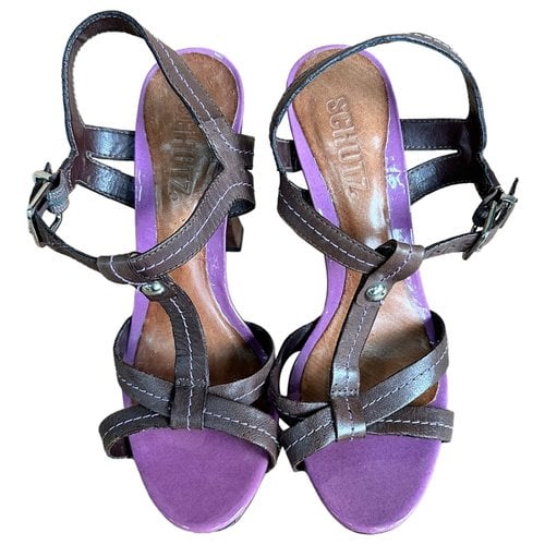 Pre-owned Schutz Leather Sandals In Brown