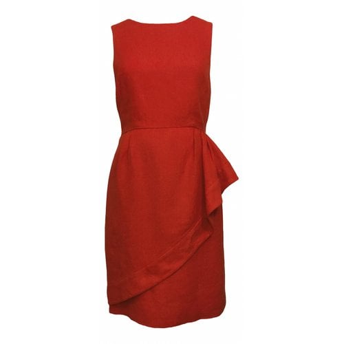 Pre-owned Jcrew Linen Mid-length Dress In Red