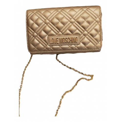 Pre-owned Moschino Love Crossbody Bag In Gold