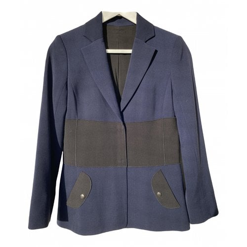 Pre-owned Longchamp Wool Jacket In Blue