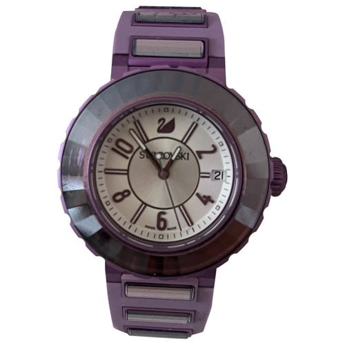 Pre-owned Swarovski Watch In Purple