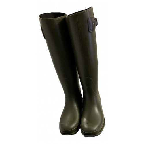 Pre-owned Saint Laurent Wellington Boots In Green