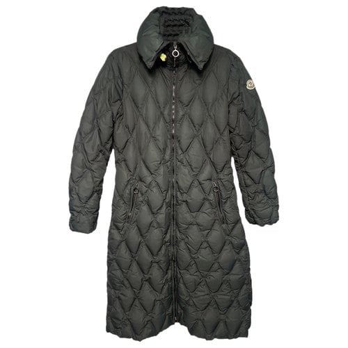 Pre-owned Moncler Long Puffer In Green
