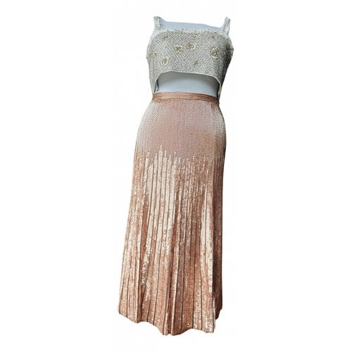 Pre-owned Elisabetta Franchi Glitter Mid-length Skirt In Pink