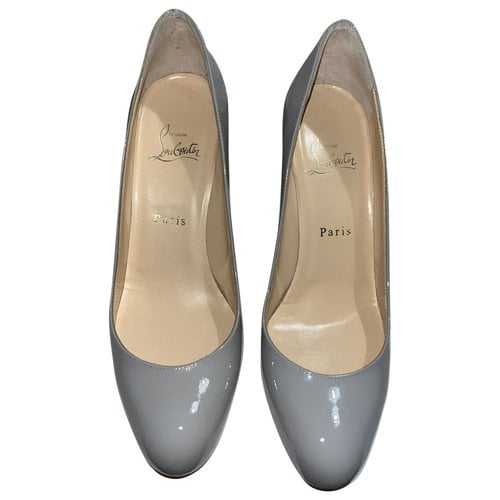 Pre-owned Christian Louboutin Simple Pump Patent Leather Heels In Grey