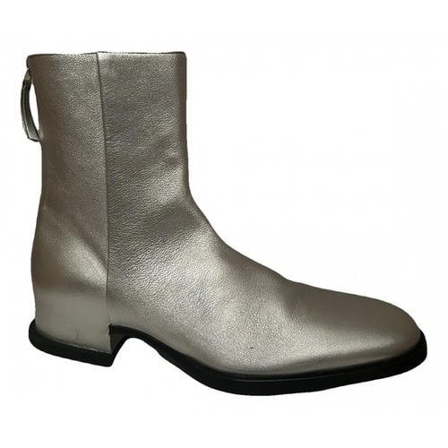Pre-owned Givenchy Leather Boots In Silver