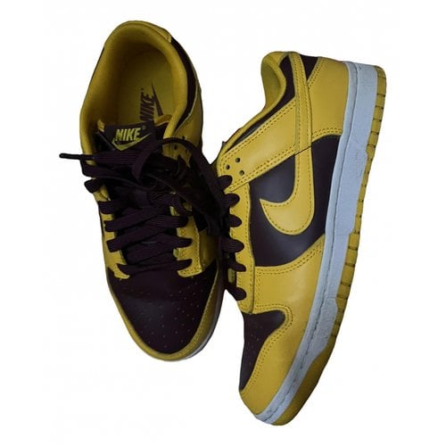 Pre-owned Nike Leather Trainers In Yellow