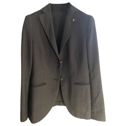 Pre-owned Lardini Wool Blazer In Grey