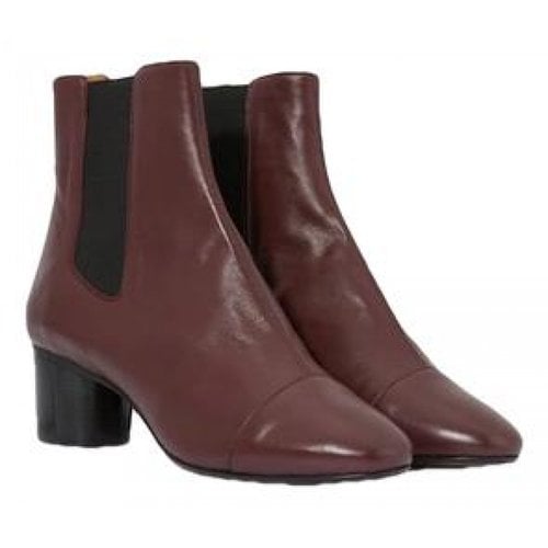 Pre-owned Isabel Marant Leather Boots In Burgundy