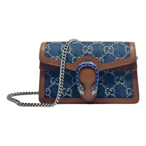 Pre-owned Gucci Dionysus Super Mini Handbag In Blue
