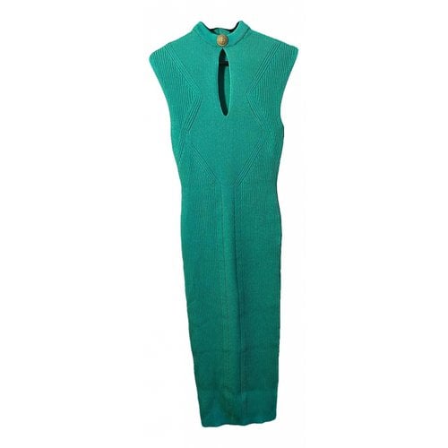 Pre-owned Balmain Mid-length Dress In Green