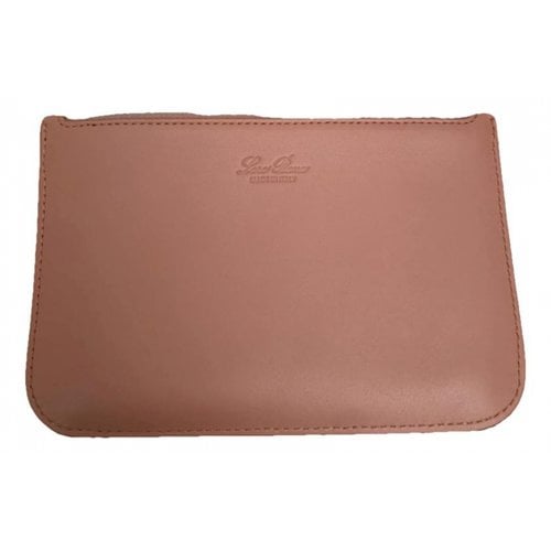 Pre-owned Loro Piana Leather Clutch Bag In Camel