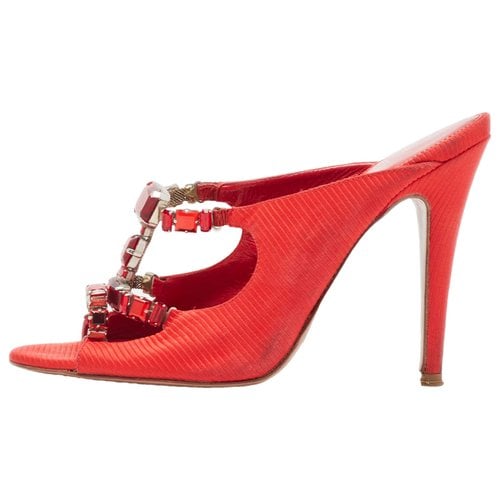 Pre-owned Sergio Rossi Cloth Sandal In Red