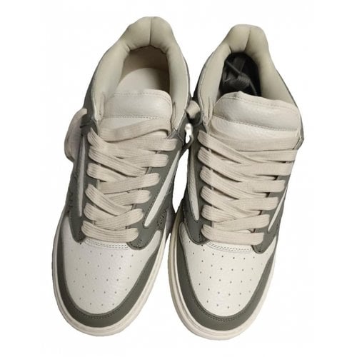 Pre-owned Represent Leather Low Trainers In Beige
