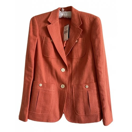 Pre-owned Lauren Ralph Lauren Linen Blazer In Orange