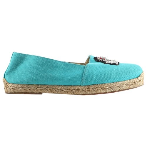 Pre-owned Christian Louboutin Cloth Espadrilles In Turquoise