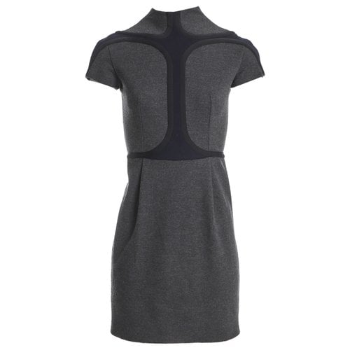 Pre-owned Fendi Wool Mini Dress In Grey