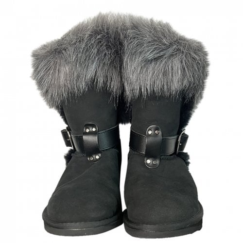 Pre-owned Australia Luxe Fox Snow Boots In Black