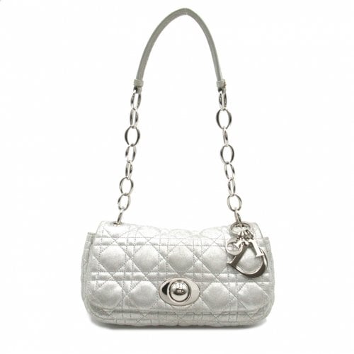 Pre-owned Dior Leather Handbag In Silver