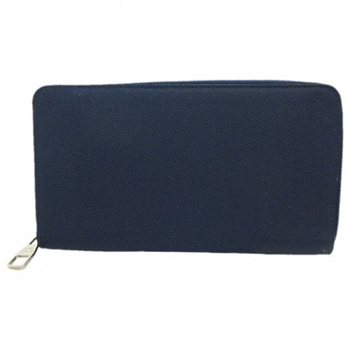 Pre-owned Louis Vuitton Zippy Leather Wallet In Navy
