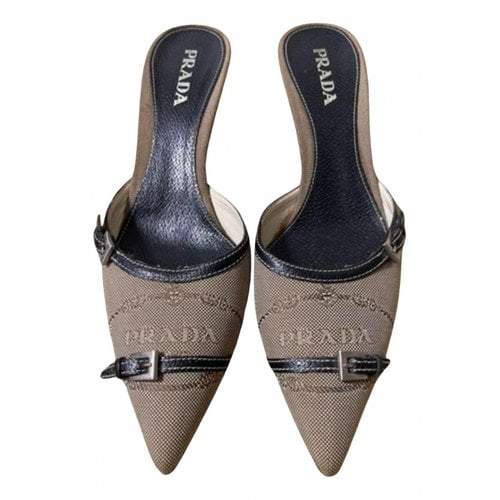 Pre-owned Prada Leather Heels In Camel