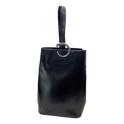 Pre-owned Cartier Panthère Leather Handbag In Black