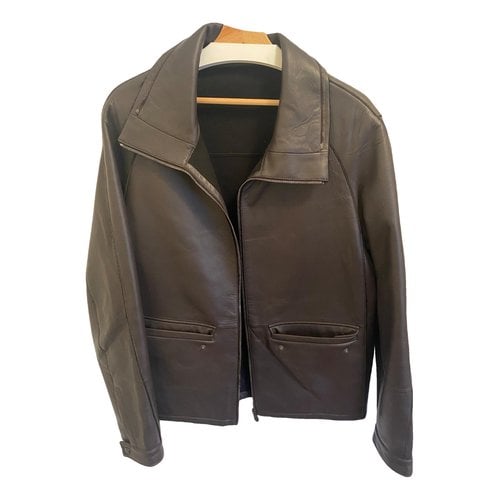 Pre-owned Bottega Veneta Leather Jacket In Brown