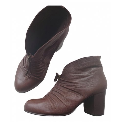Pre-owned Buffalo Leather Heels In Brown