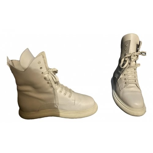 Pre-owned Attico Leather Ankle Boots In White