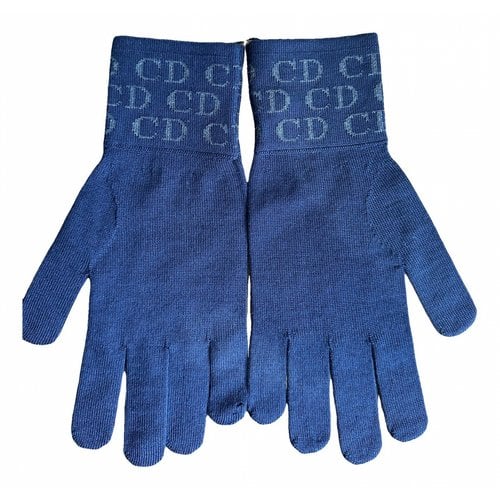 Pre-owned Dior Wool Gloves In Blue