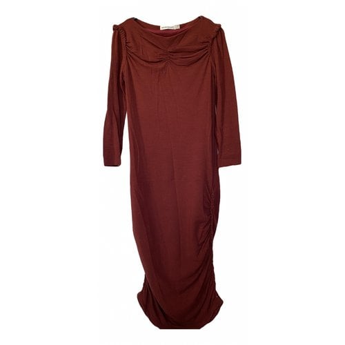 Pre-owned See By Chloé Wool Maxi Dress In Burgundy