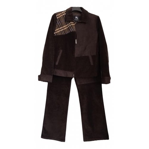 Pre-owned Burberry Velvet Suit Jacket In Brown