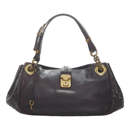 Pre-owned Bottega Veneta Window Leather Handbag In Brown