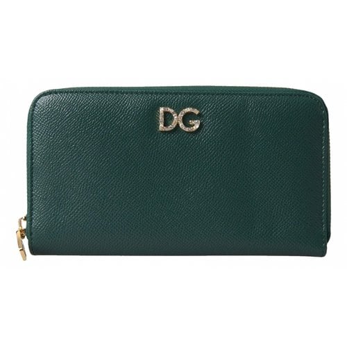 Pre-owned Dolce & Gabbana Leather Wallet In Green