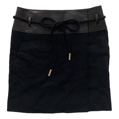 Pre-owned Gucci Leather Mid-length Skirt In Black