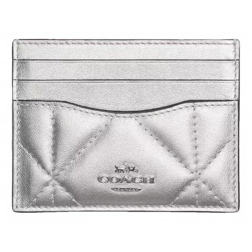 Pre-owned Coach Leather Wallet In Silver